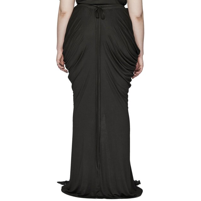 Punk Rave long Mermaid Skirt Dilectus Tenebris with slit and chain