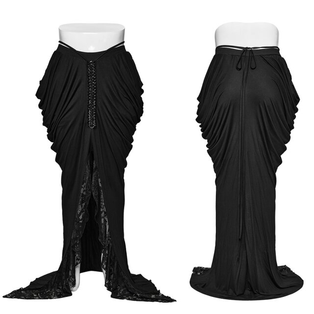 Punk Rave langer Mermaid Rock Dilectus Tenebris mit Schlitz und Kette