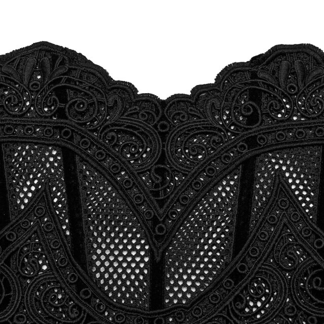 PUNK RAVE corset belt Bleak Kiss made of mesh with lace