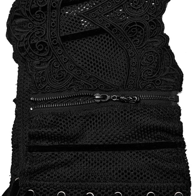 PUNK RAVE corset belt Bleak Kiss made of mesh with lace