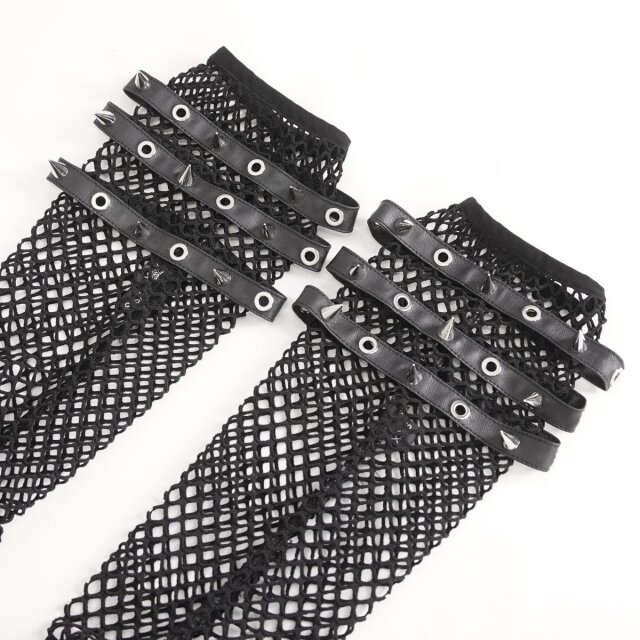 Devil Fashion long mesh sleeves with straps
