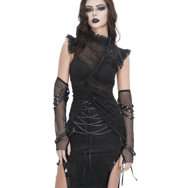 Devil Fashion long mesh sleeves with straps