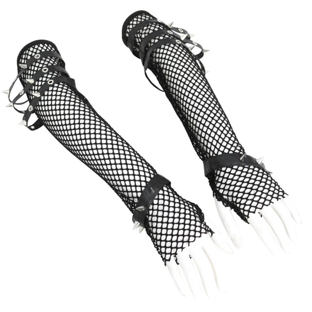 Devil Fashion long mesh sleeves with straps