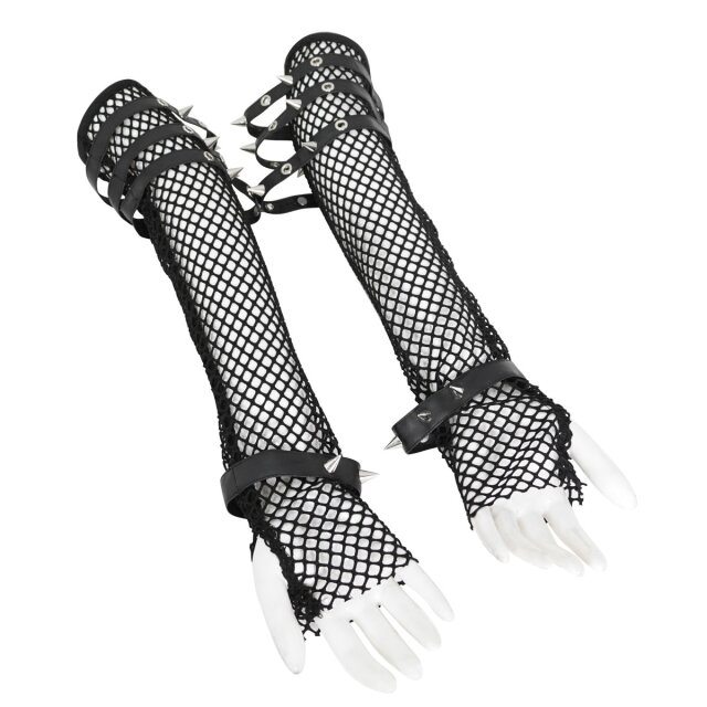 Devil Fashion long mesh sleeves with straps