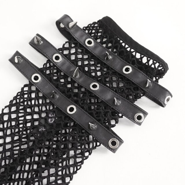 Devil Fashion long mesh sleeves with straps