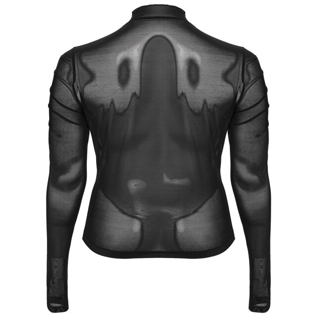 Punk Rave gesmoktes Mesh Shirt Longsleeve Oblivion Idol