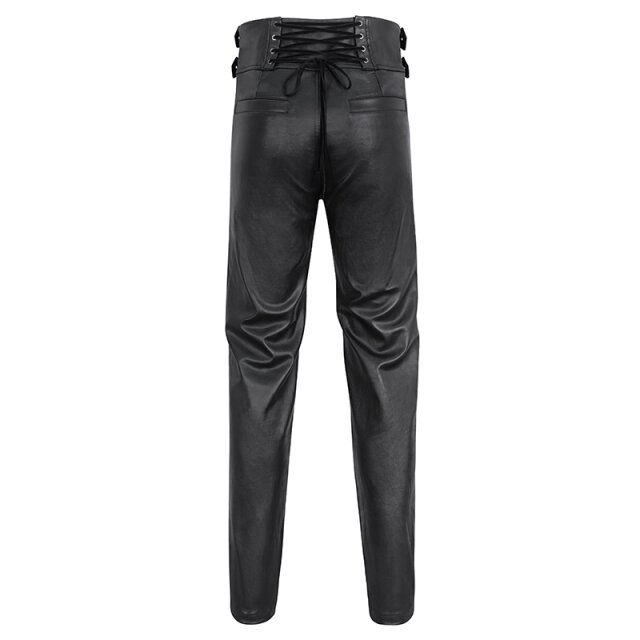 Devil Fashion faux leather trousers Hadrians Legacy with lace trims and chains