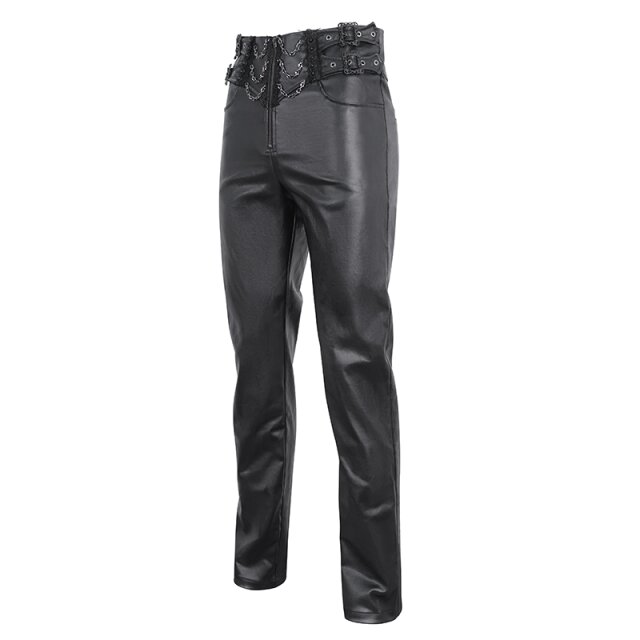 Devil Fashion Kunstlederhose Hadrians Legacy mit Spitzenborten und Ketten