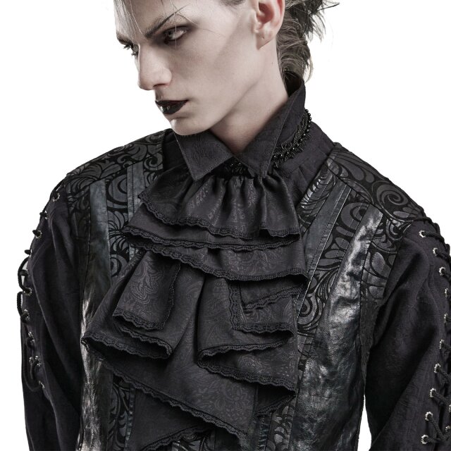 PUNK RAVE Plastron See You Six Feet Under mit schwarzen Perlen