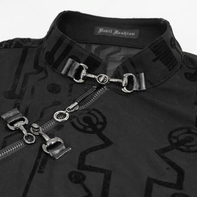 Sleeveless Devil Fashion Mesh Top Cyber Ninja