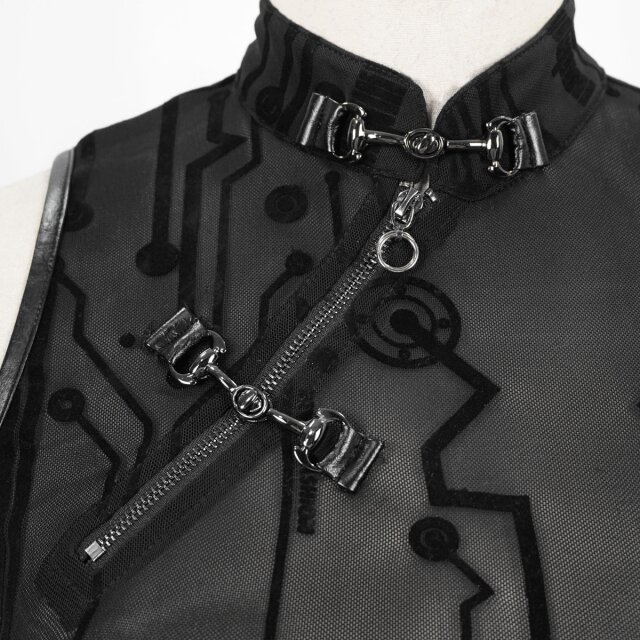 Sleeveless Devil Fashion Mesh Top Cyber Ninja