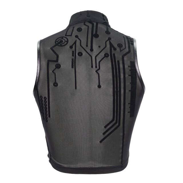 Sleeveless Devil Fashion Mesh Top Cyber Ninja