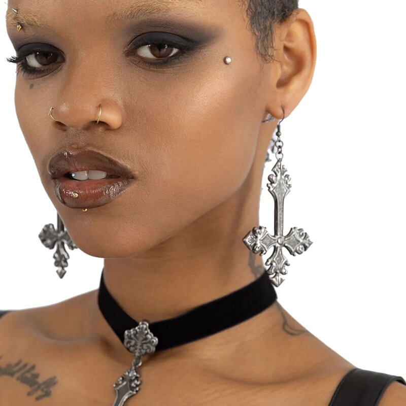 ★SENTIMENTS★ NO.614 [BLACK] EARRING Killstar Crossed Fates earrings | BOUDOIR NOIR