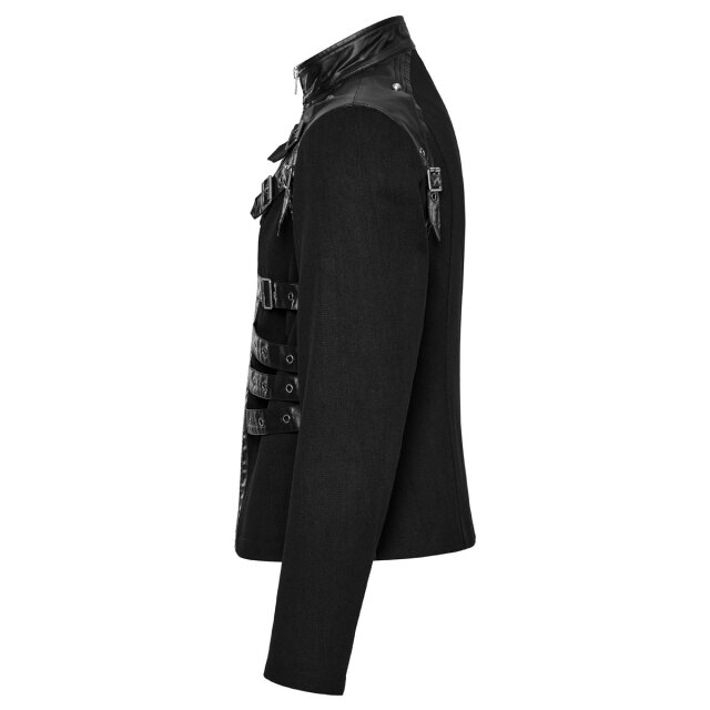 Devils Advocate short jacket with faux leather straps