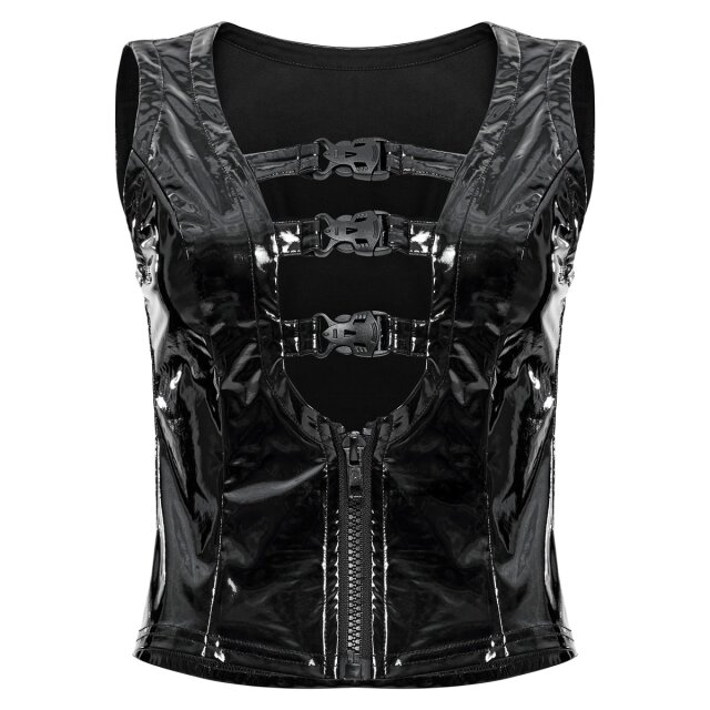 PUNK RAVE Cyber vinyl waistcoat Nexus