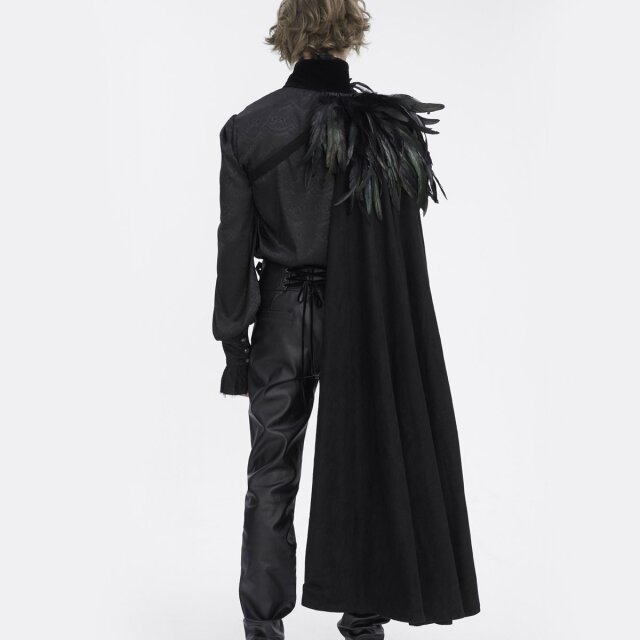 Viktorianischer Unisex Vampir-Umhang Infernal Dance mit Federn und Perlen