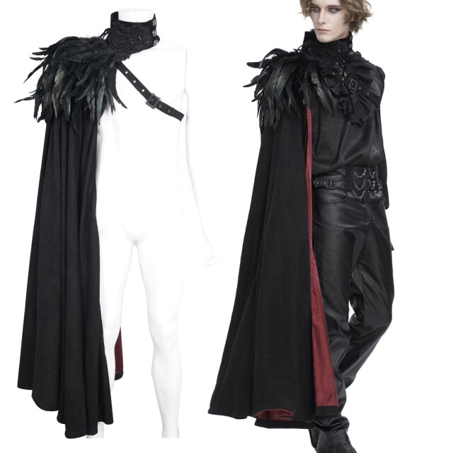 Long Devil Fashion half cloak (CA043) for one shoulder...