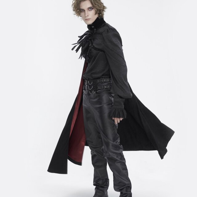 Victorian unisex vampire cape Infernal Dance with feathers and pearls
