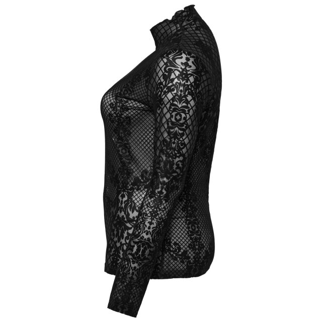 Transparent flocked long sleeve shirt Myrcella