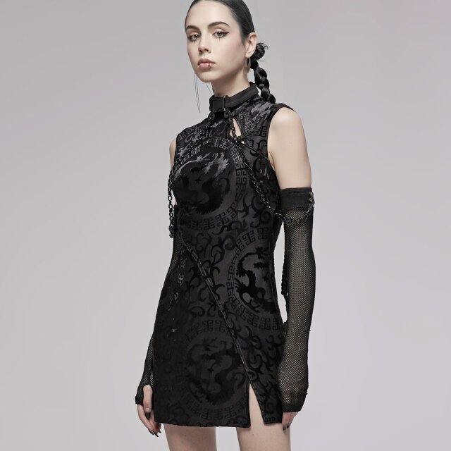 PUNK RAVE Asian Goth Minikleid Dragons Bride