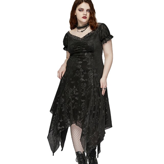 Punk Rave curvy pointed dress Sinister Thorns with short sleeves