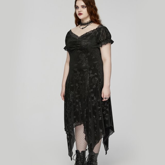 Punk Rave curvy pointed dress Sinister Thorns with short sleeves