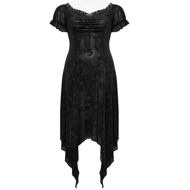 Punk Rave curvy pointed dress Sinister Thorns with short sleeves