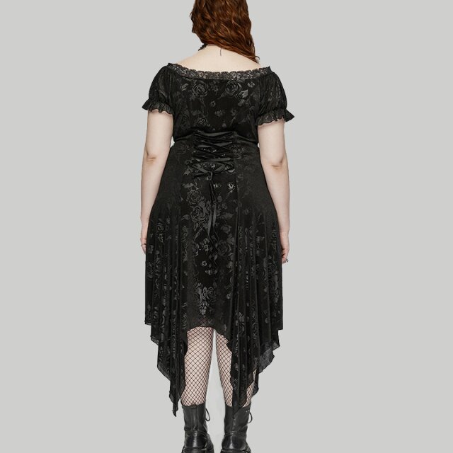 Punk Rave curvy pointed dress Sinister Thorns with short sleeves