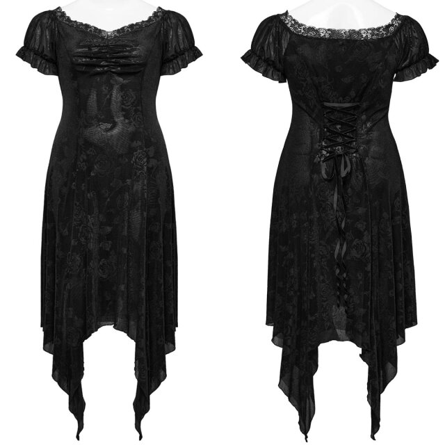 Punk Rave curvy pointed dress Sinister Thorns with short sleeves
