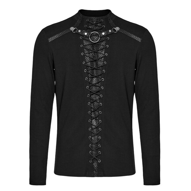 Punk Rave Longsleeve Mogon mit Netz und Schnürung XXL/3XL