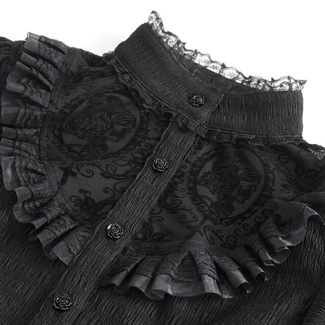 Devil Fashion Romantische Langarmbluse Baroque sovereign