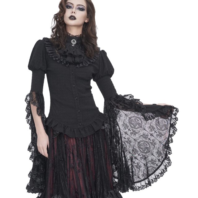 Devil Fashion Romantische Langarmbluse Baroque sovereign