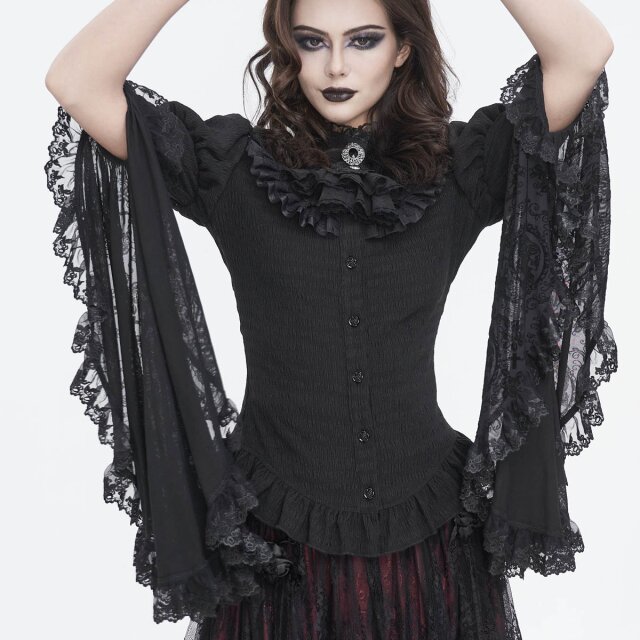 Devil Fashion Romantische Langarmbluse Baroque sovereign