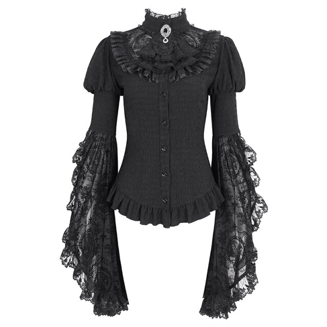Devil Fashion Romantische Langarmbluse Baroque sovereign