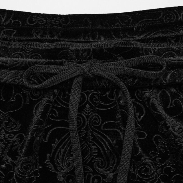 Punk Rave Plus Size Long Velvet Skirt Bloom In Shadows with Lace