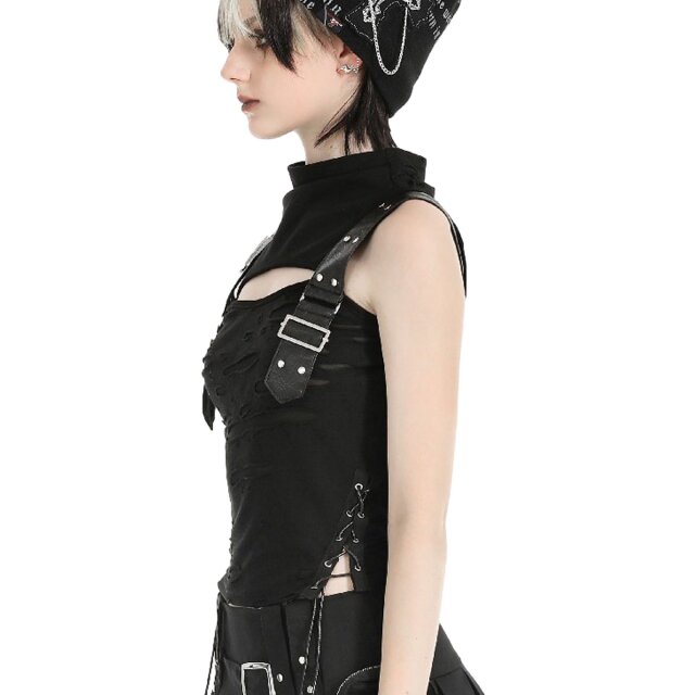 Dark In Love Shredded tank top Cut Me Out