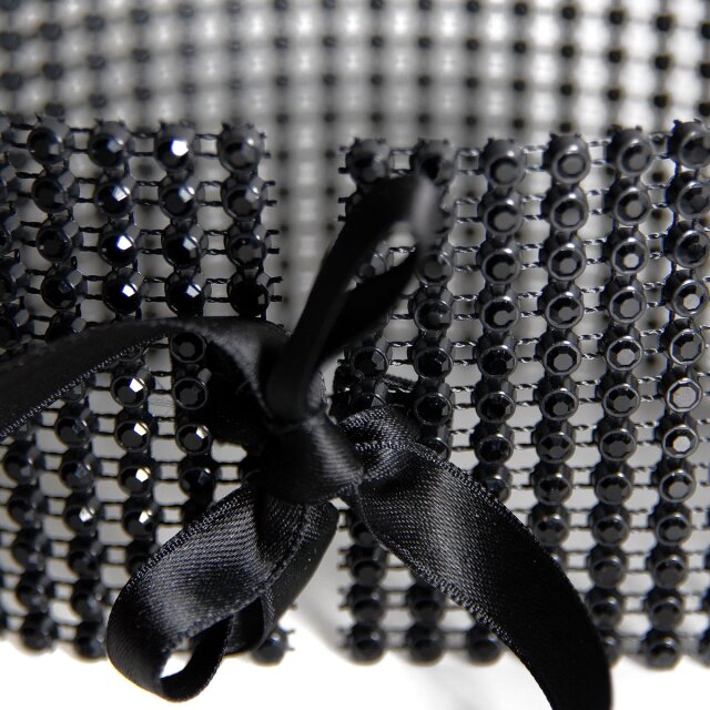Breiter mondin Choker Crystal mit Strasssteinen schwarz