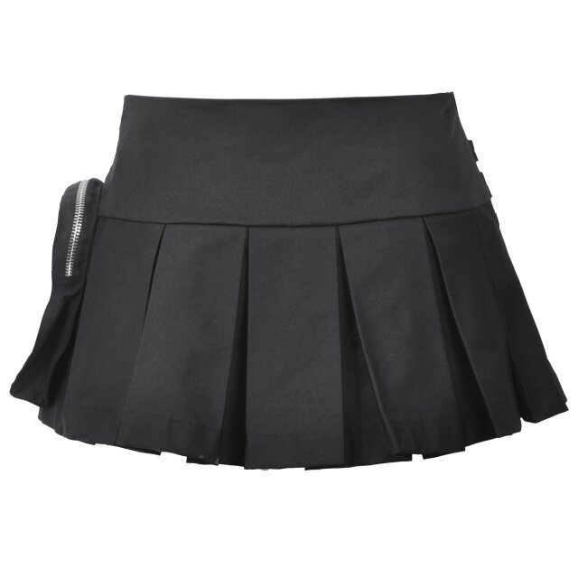 ワンピースその他 PAIN OR PLEASURE LOWER FOLDING SKIRT charcoal PP24LSSK01CH Generation Kiss Washed Vegan Leather Asymmetrical Zipper