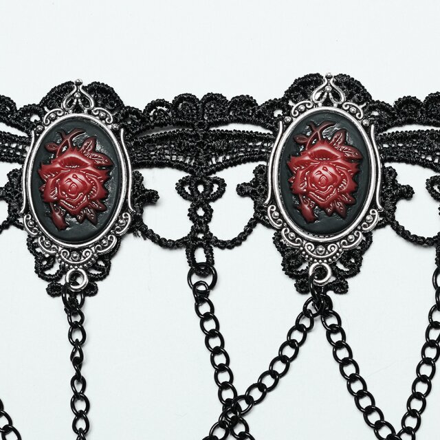 Punk Rave necklace Bloody Mary with bloodstained knives