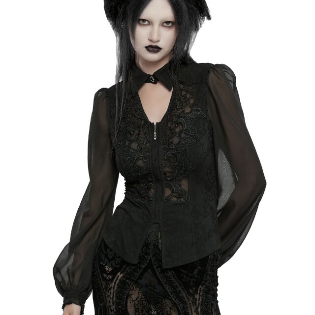 Punk Rave semi-transparente Gothic-Bluse Sweet Temptation S