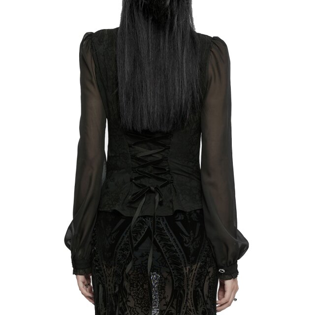 Punk Rave semi-transparente Gothic-Bluse Sweet Temptation S