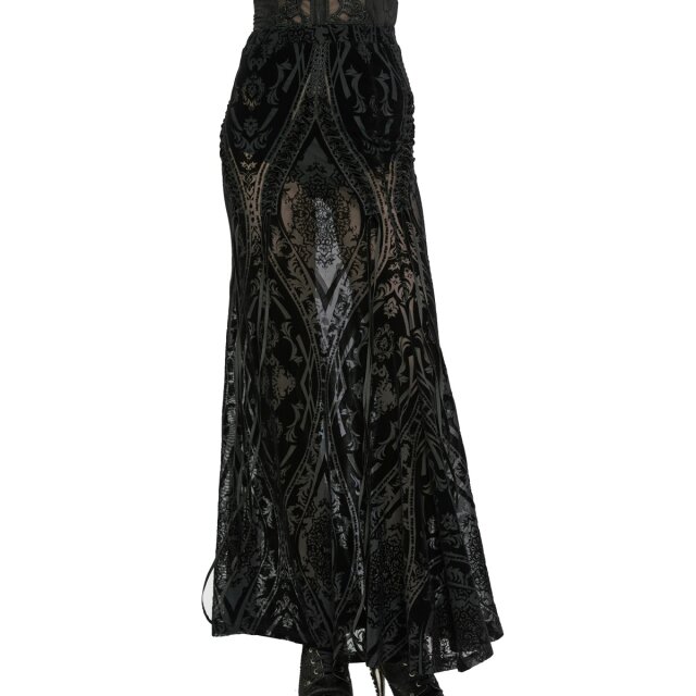 Punk Rave sheer maxi skirt Vampiretta with ornaments