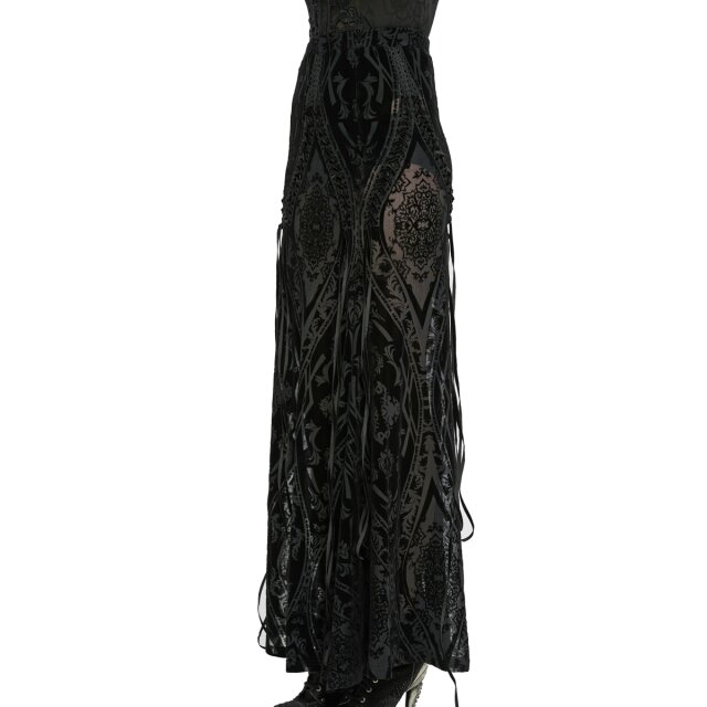 Punk Rave transparenter Maxi-Rock Vampiretta mit Ornamenten XL-XXL
