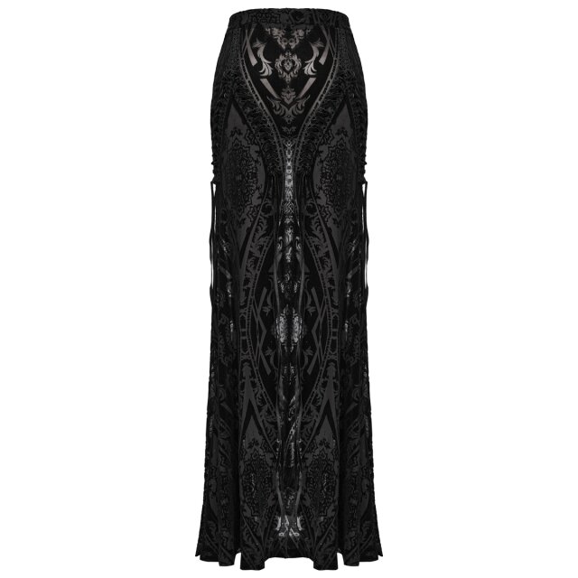 Punk Rave transparenter Maxi-Rock Vampiretta mit Ornamenten XL-XXL