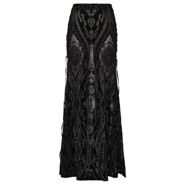 Punk Rave transparenter Maxi-Rock Vampiretta mit Ornamenten XL-XXL