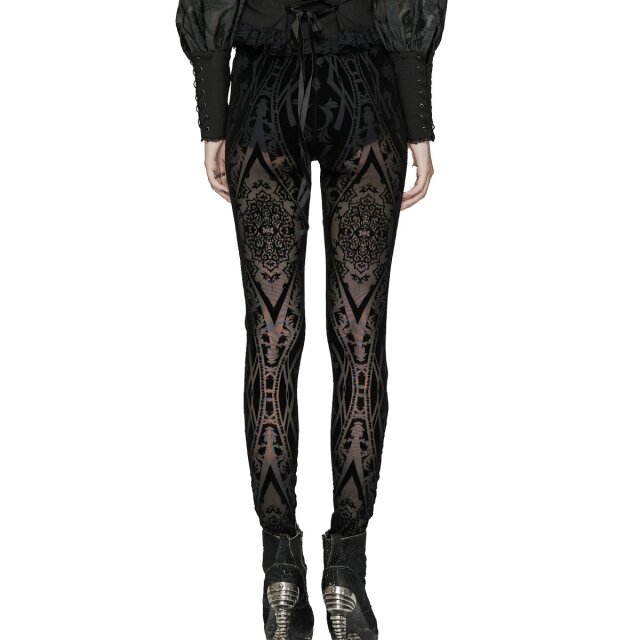 Punk Rave Mesh Leggings Palazzo Nero