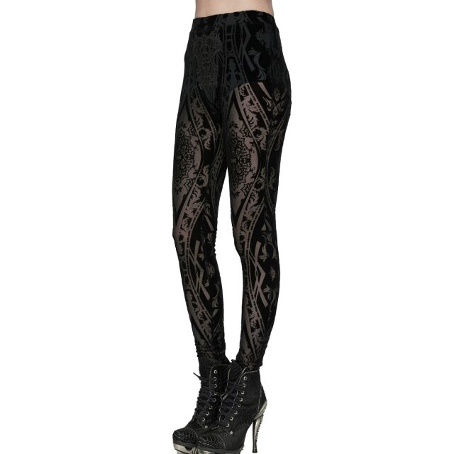 Punk Rave Mesh Leggings Palazzo Nero