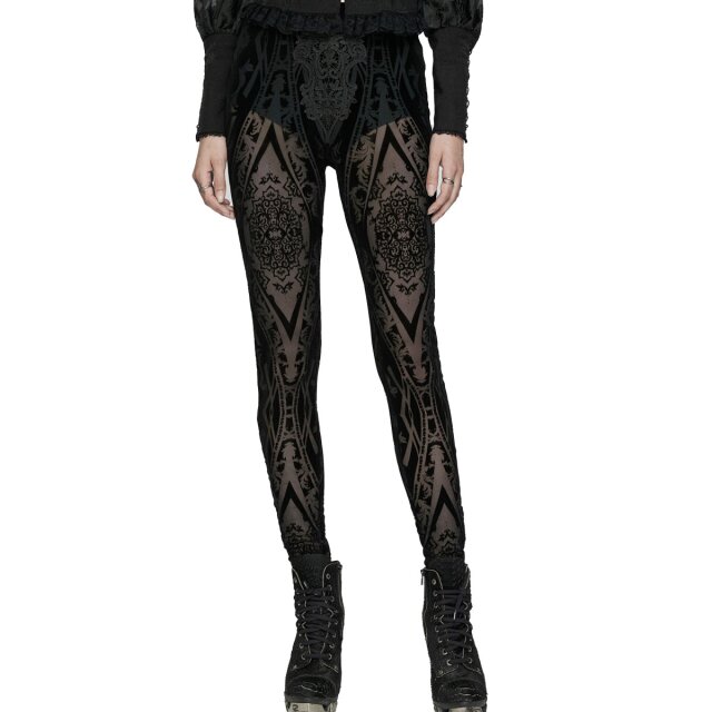 Punk Rave Mesh Leggings Palazzo Nero