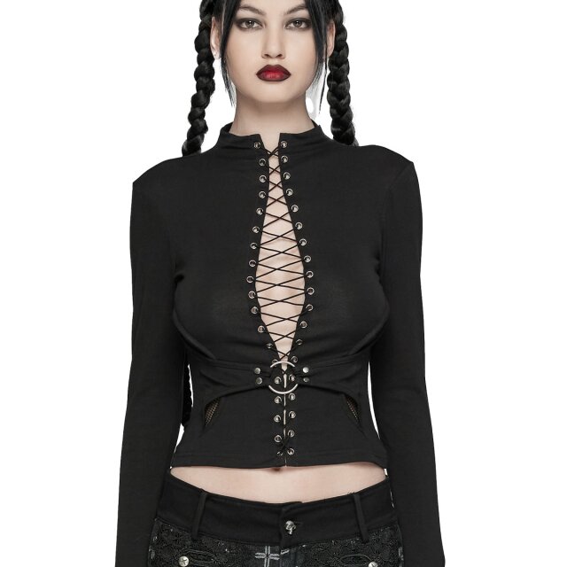 Punk Rave Shirt Dark Elements mit Schnürung XS-S