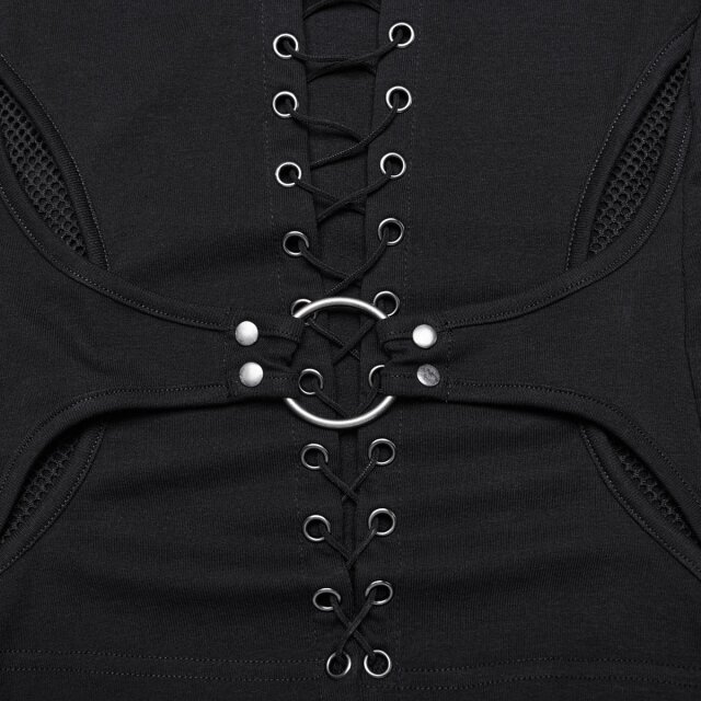Punk Rave Shirt Dark Elements mit Schnürung XS-S